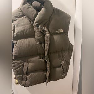 Green Northface Puffy Vest S
